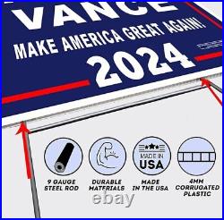 Made in USA Donald Trump Vance Yard Signs 2024 Election Rally Waterproof 18x24