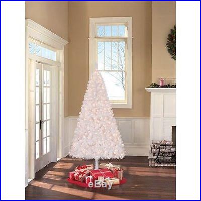 Madison Pine 6.5 ft 6 1/2 PreLit White Christmas Tree 400 Clear Lights NEW