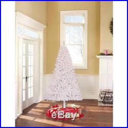 Madison Pre-Lit WHITE Artificial Christmas Tree 6.5ft CLEAR Lights-NEW