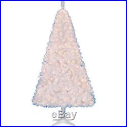 Madison Pre-Lit WHITE Artificial Christmas Tree 6.5ft CLEAR Lights-NEW