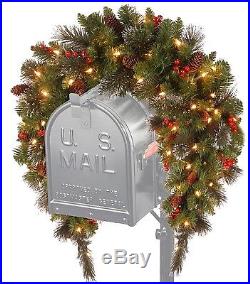 Mailbox Christmas Decorations Covers Wreath Swag Prelit 50 Led Lights Garland