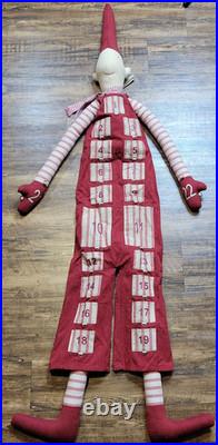 Maileg Danish Pixie Advent Calendar Doll Boy Red Overalls Approx 57 Tall RARE