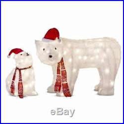 Mama & Cub Polar Bears Outdoor Christmas Decoration