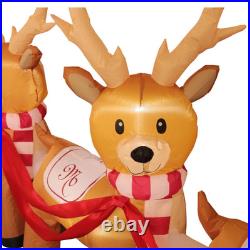Mariah Carey 12ft Christmas Inflatable Santa Sleigh +3 Reindeer Outdoor -RETIRED