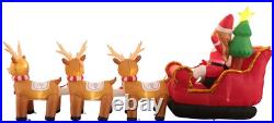 Mariah Carey 12ft Christmas Inflatable Santa Sleigh +3 Reindeer Outdoor -RETIRED