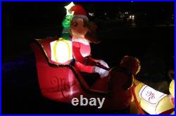 Mariah Carey 12ft Christmas Inflatable Santa Sleigh +3 Reindeer Outdoor -RETIRED