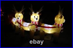 Mariah Carey 12ft Christmas Inflatable Santa Sleigh +3 Reindeer Outdoor -RETIRED