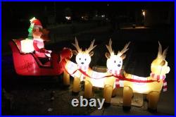 Mariah Carey 12ft Christmas Inflatable Santa Sleigh +3 Reindeer Outdoor -RETIRED