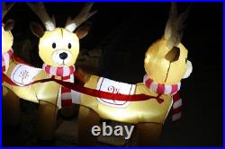 Mariah Carey 12ft Christmas Inflatable Santa Sleigh +3 Reindeer Outdoor -RETIRED