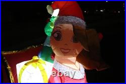 Mariah Carey 12ft Christmas Inflatable Santa Sleigh +3 Reindeer Outdoor -RETIRED