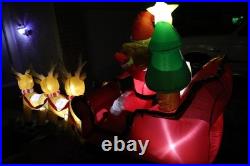 Mariah Carey 12ft Christmas Inflatable Santa Sleigh +3 Reindeer Outdoor -RETIRED