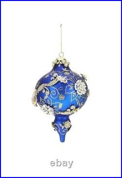 Mark Roberts Christmas 2022 King’S Jewel Finial Ornament, Dark Blue 8 Inches