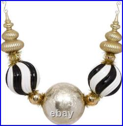 Mark Roberts Christmas Royal Jingle Swag 58 Black White Gold New with Defects