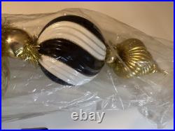 Mark Roberts Christmas Royal Jingle Swag 58 Black White Gold New with Defects