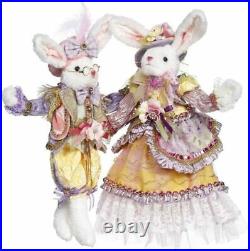 Mark Roberts Collectible Mr & Mrs Cottontail Rabbit Set of Two Sm 51-23244 NEW
