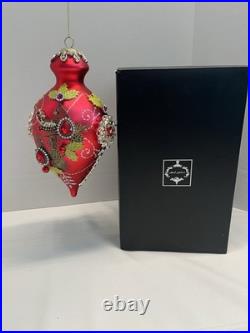 Mark Roberts King’s Jewel Finial Ornament 8 Red Cardinal Gems Rhinestones