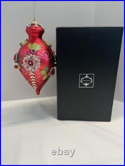 Mark Roberts King's Jewel Finial Ornament 8 Red Cardinal Gems Rhinestones