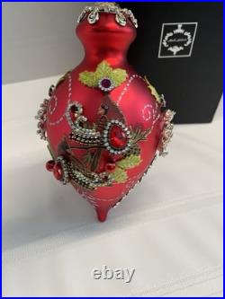 Mark Roberts King's Jewel Finial Ornament 8 Red Cardinal Gems Rhinestones