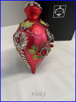 Mark Roberts King's Jewel Finial Ornament 8 Red Cardinal Gems Rhinestones