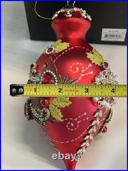 Mark Roberts King's Jewel Finial Ornament 8 Red Cardinal Gems Rhinestones