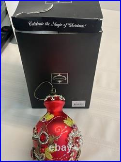 Mark Roberts King's Jewel Finial Ornament 8 Red Cardinal Gems Rhinestones