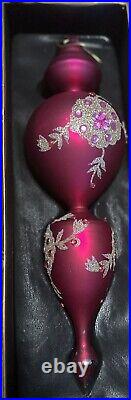 Mark Roberts XL 15 Finial Fuchsia Pink Embellished Glass Christmas Ornament