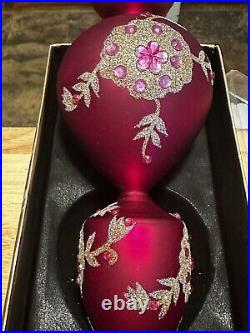 Mark Roberts XL 15 Finial Fuchsia Pink Embellished Glass Christmas Ornament
