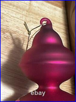 Mark Roberts XL 15 Finial Fuchsia Pink Embellished Glass Christmas Ornament