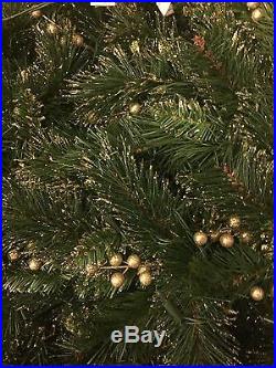 Martha Stewart 7.5 Gold Berry Mixed Pine Prelit Christmas Tree new