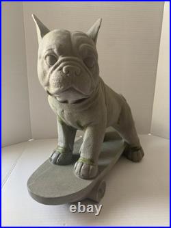 Martha Stewart Home Large Bulldog Skateboard 19 Decor Outdoor Safe NEW