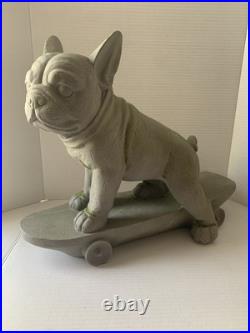 Martha Stewart Home Large Bulldog Skateboard 19 Decor Outdoor Safe NEW