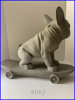 Martha Stewart Home Large Bulldog Skateboard 19 Decor Outdoor Safe NEW