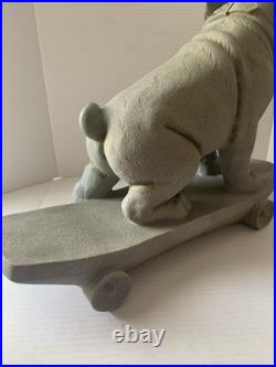 Martha Stewart Home Large Bulldog Skateboard 19 Decor Outdoor Safe NEW