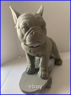 Martha Stewart Home Large Bulldog Skateboard 19 Decor Outdoor Safe NEW