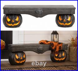Martha Stewart LED Jack O Lantern Bench Halloween Decor, 4.5Ft Long Martha Stewart LED Jack O Lantern Bench Halloween Decor, 4.5Ft Long