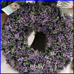 Martha Stewart LILAC FERN WREATH Jasmine artificial UV Resistant X Lg 22-24 NEW