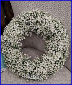 Martha Stewart LILAC FERN WREATH Jasmine artificial UV Resistant X Lg 22-24 NEW