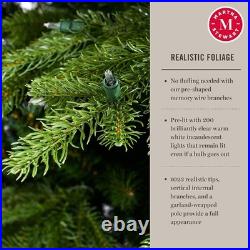 Martha Stewart Natural Pine Pre-Lit Artificial Christmas Tree 5 Feet Clear Light