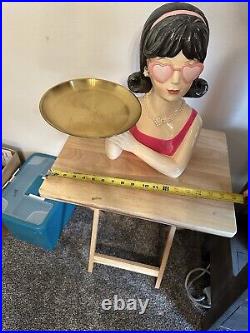 Martha Stewart Valentines Lady Bust Heart Glasses Holding Gold Tray
