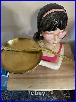 Martha Stewart Valentines Lady Bust Heart Glasses Holding Gold Tray