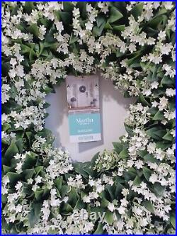 Martha Stewart White Jasmine & Fern Outdoor Kissing Wreath 22, New
