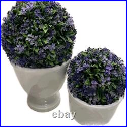 Martha Stewart set 2 TOPIARY PLANT BALL LILAC JASMINE FERN Purple Small 33C NEW
