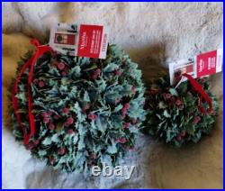 Martha Stewart set 2 TOPIARY PLANT BALL LILAC JASMINE FERN Purple Small 33C NEW