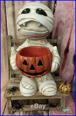 Marvin The Mummy With Candy Bowl Dish 15 1/2 Inch Halloween Decoration Decor