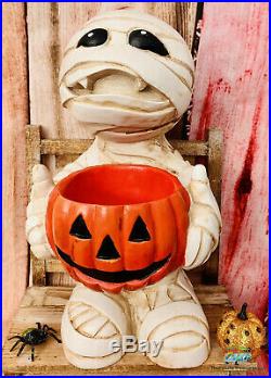 Marvin The Mummy With Candy Bowl Dish 15 1/2 Inch Halloween Decoration Decor