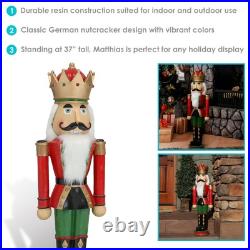 Matthias the Prince Indoor and Outdoor Nutcracker Statue 35 in by Sunnydaze