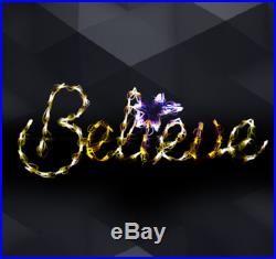 Medium Believe Sign in Cursive Outdoor LED Lighted Decoration Steel Wireframe