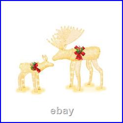 Meilocar 2-Piece Reindeer Christmas Decoration, 4FT Moose Family Outdoor Holi
