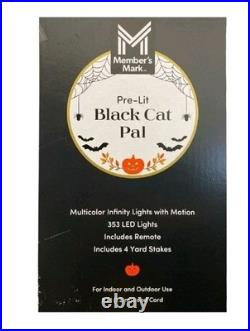 Member's Mark 353 LED Pre-Lit Infinity Mirror Black Cat Pal with Remote, 5