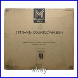 Member’s Mark 482 LED Pre-Lit Santa Countdown Sign, 5ft